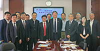 Mr. Shi Huifang (middle in the front row), Mayor of Cixi City, leads a delegation to visit CUHK and meet with Prof. Joseph Sung (third from the right in the front row), Vice-Chancellor of CUHK